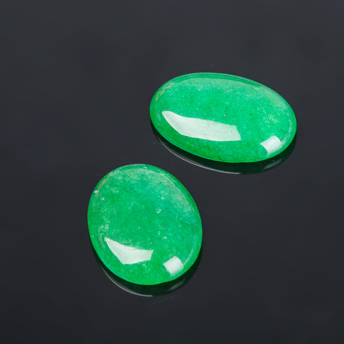 Кабошон "Хризопраз" овал 18*25мм (набор 2шт)