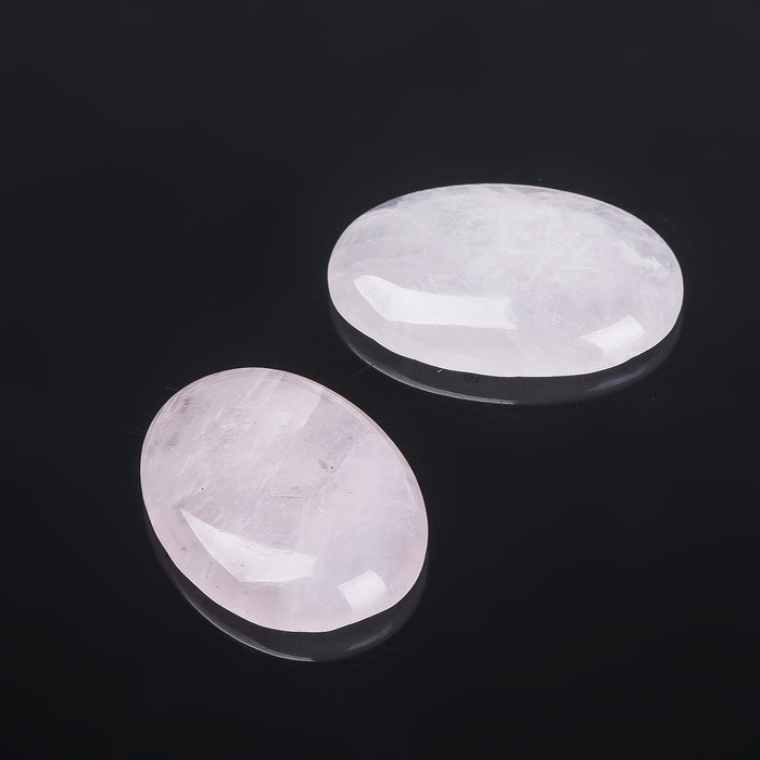 Кабошон "Кварц розовый" овал 18*25мм (набор 2шт)