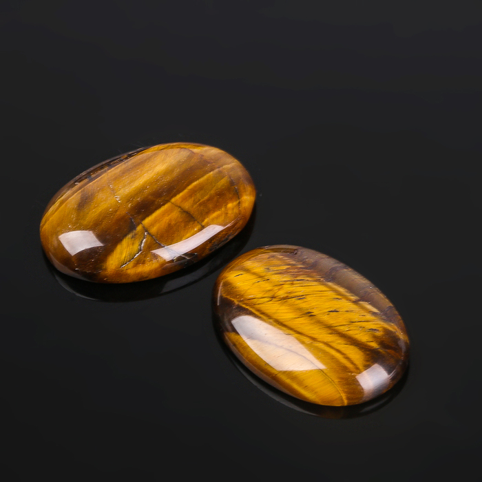 Кабошон "Тигровый глаз" овал 18*25мм (набор 2шт)