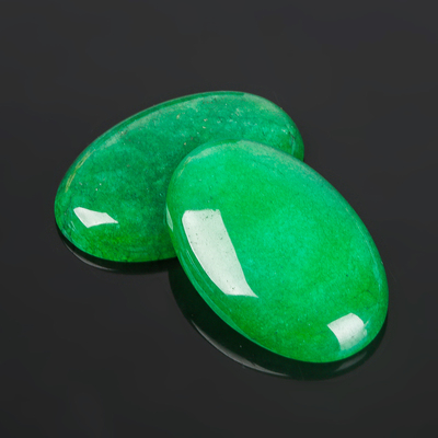 Кабошон "Хризопраз" овал 20*30мм (набор 2шт)