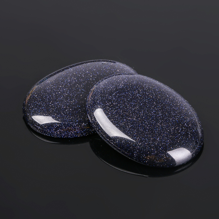 Кабошон "Авантюрин синий" овал 30*40мм (набор 2шт)