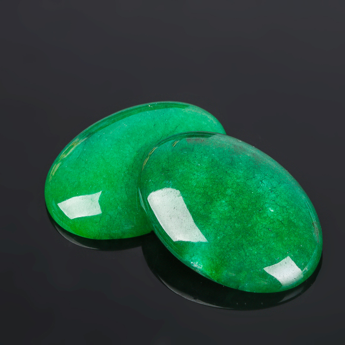 Кабошон "Хризопраз" овал 30*40мм (набор 2шт)