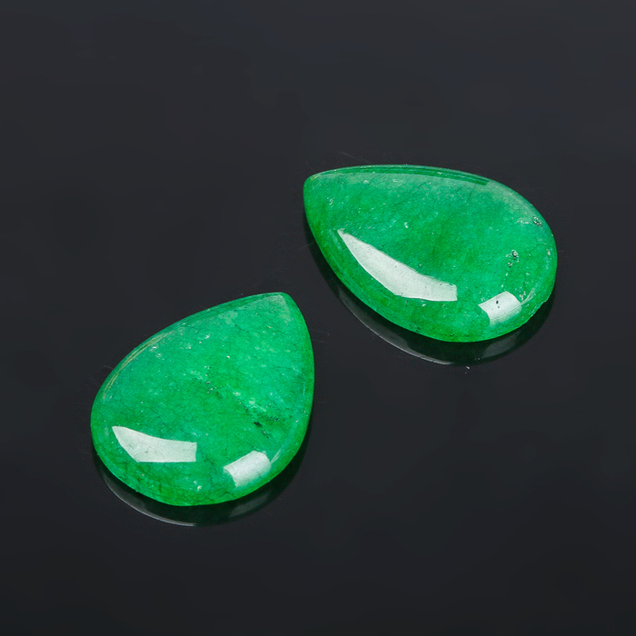 Кабошон "Хризопраз" капля 18*25мм (набор 2шт)