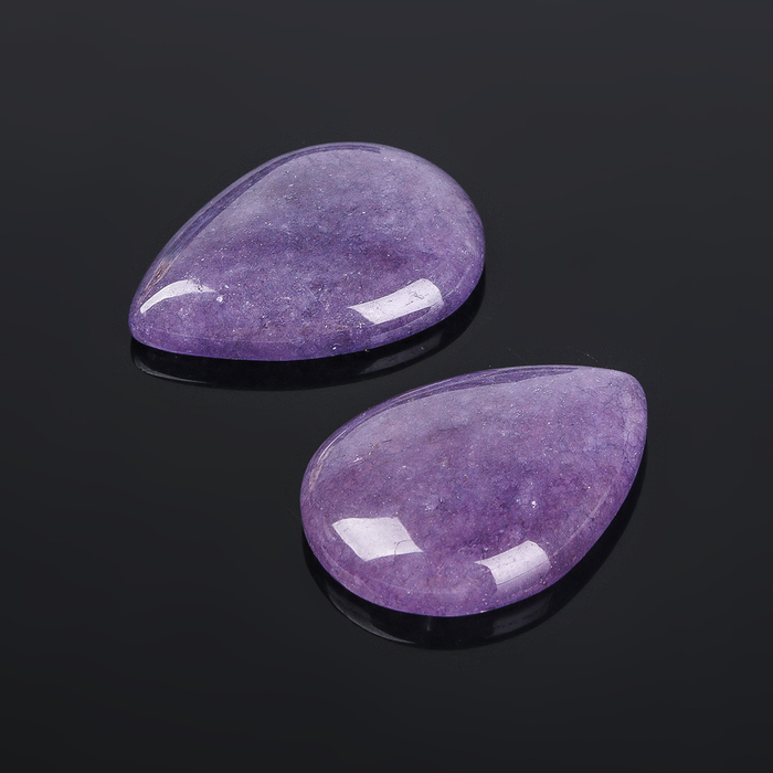 Кабошон "Аметист" капля 18*25мм (набор 2шт)
