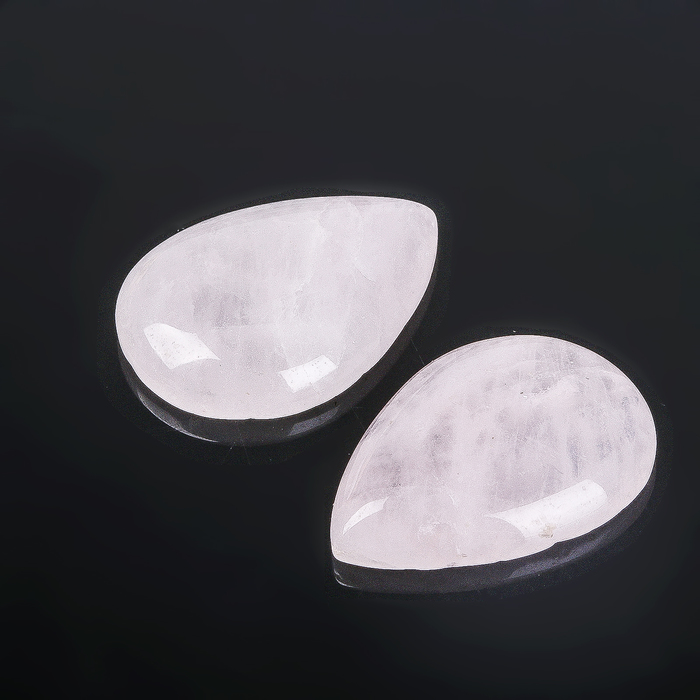 Кабошон "Кварц розовый" капля 18*25мм (набор 2шт)