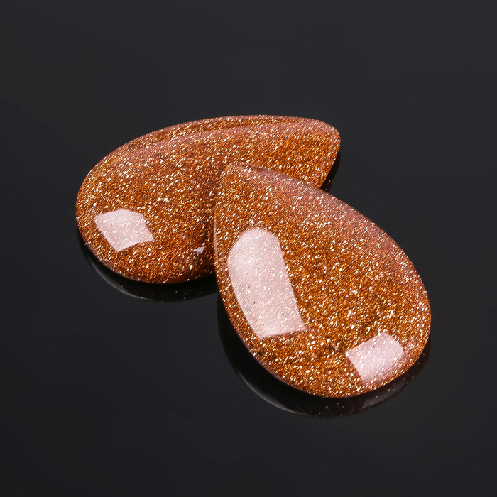 Кабошон "Авантюрин коричневый" капля 20*30мм (набор 2шт)