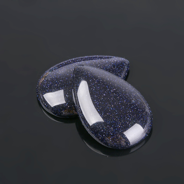 Кабошон "Авантюрин синий" капля 20*30мм (набор 2шт)