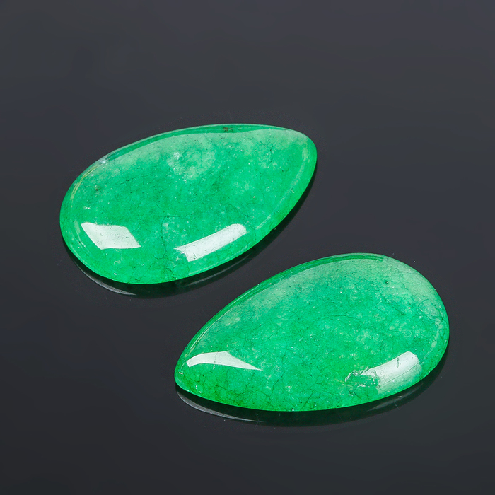 Кабошон "Хризопраз" капля 20*30мм (набор 2шт)
