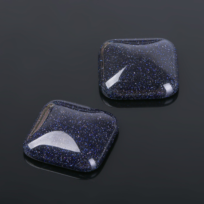 Кабошон "Авантюрин синий" квадрат 18*18мм (набор 2шт)