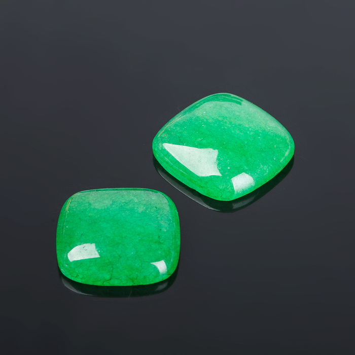 Кабошон "Хризопраз" квадрат 18*18мм (набор 2шт)