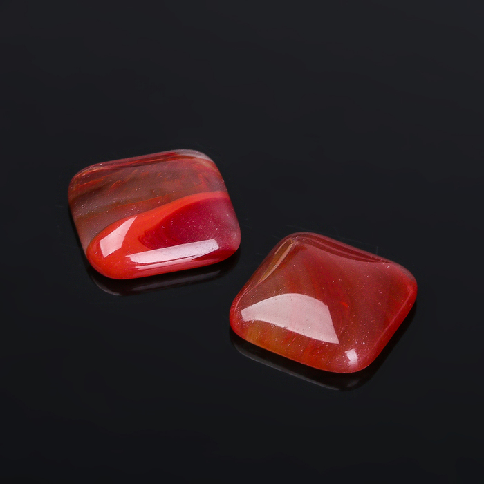 Кабошон "Сердолик" квадрат 18*18мм (набор 2шт)