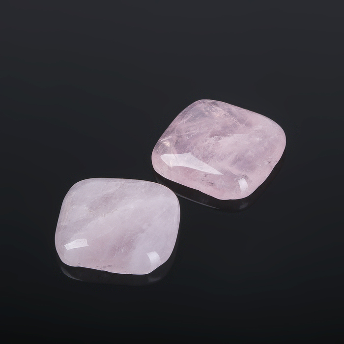 Кабошон "Кварц розовый" квадрат 18*18мм (набор 2шт)
