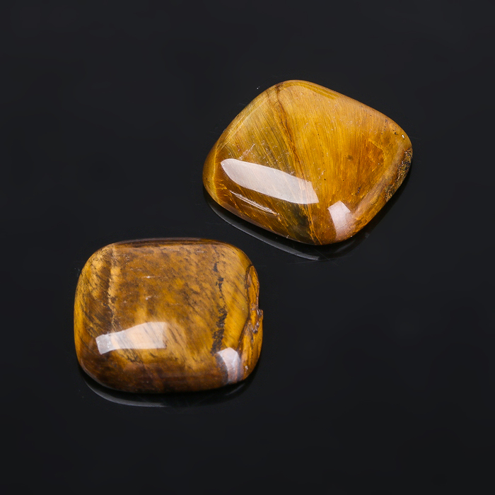 Кабошон "Тигровый глаз" квадрат 18*18мм (набор 2шт)