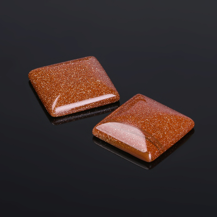 Кабошон "Авантюрин коричневый" квадрат 20*20мм (набор 2шт)