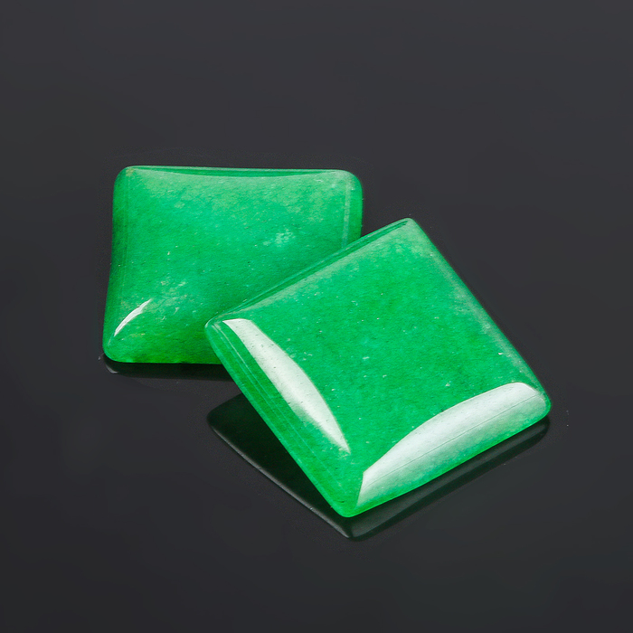 Кабошон "Хризопраз" квадрат 20*20мм (набор 2шт)