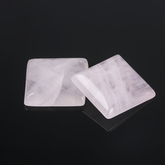 Кабошон "Кварц розовый" квадрат 20*20мм (набор 2шт)