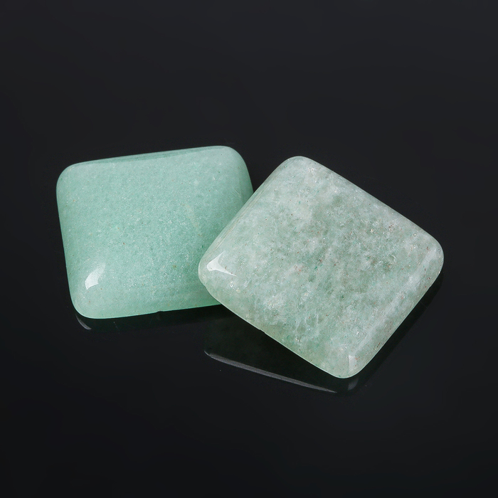 Кабошон "Нефрит" квадрат 20*20мм (набор 2шт)