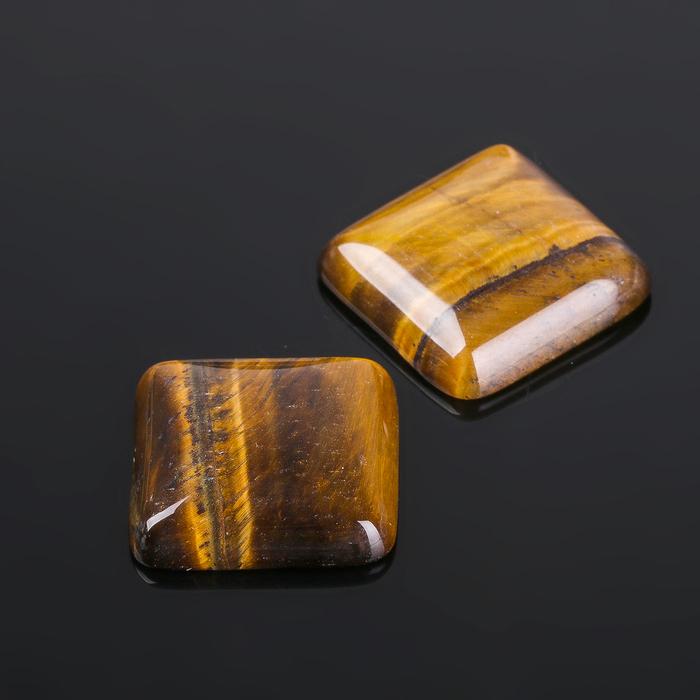 Кабошон "Тигровый глаз" квадрат 20*20мм (набор 2шт)