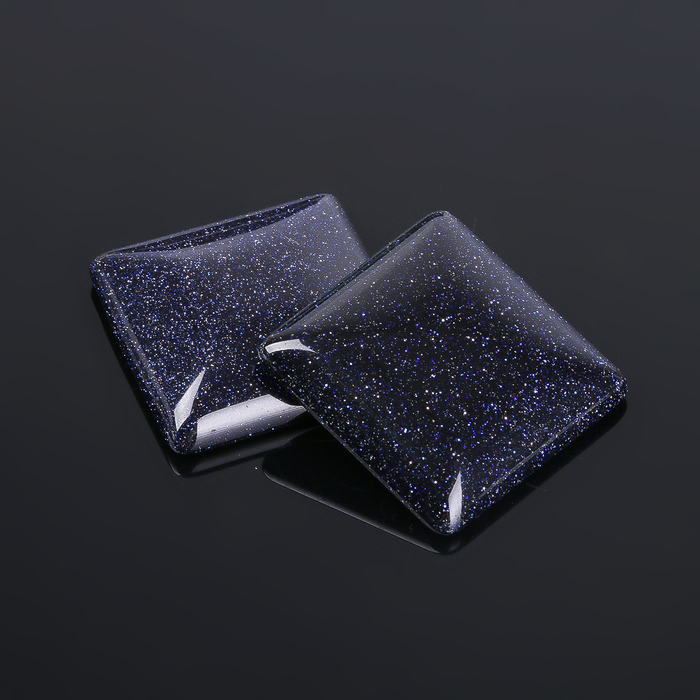 Кабошон "Авантюрин синий" квадрат 25*25мм (набор 2шт)