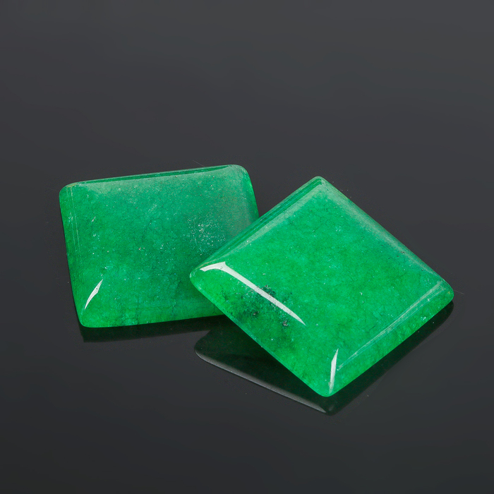 Кабошон "Хризопраз" квадрат 25*25мм (набор 2шт)