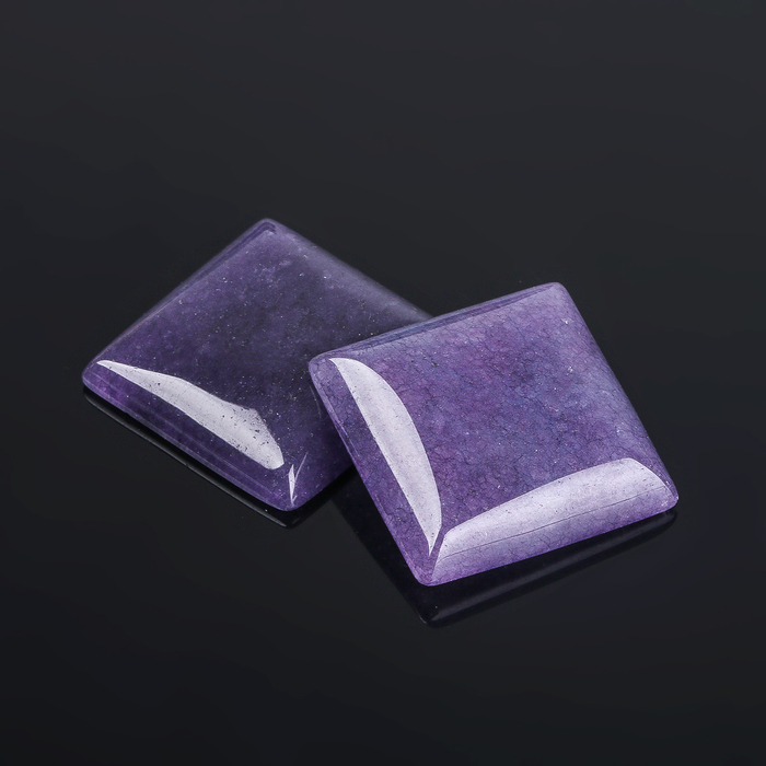 Кабошон "Аметист" квадрат 25*25мм (набор 2шт)