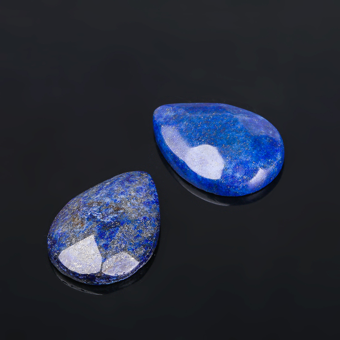 Кабошон "Лазурит" капля граненая 18*25мм (набор 2шт)