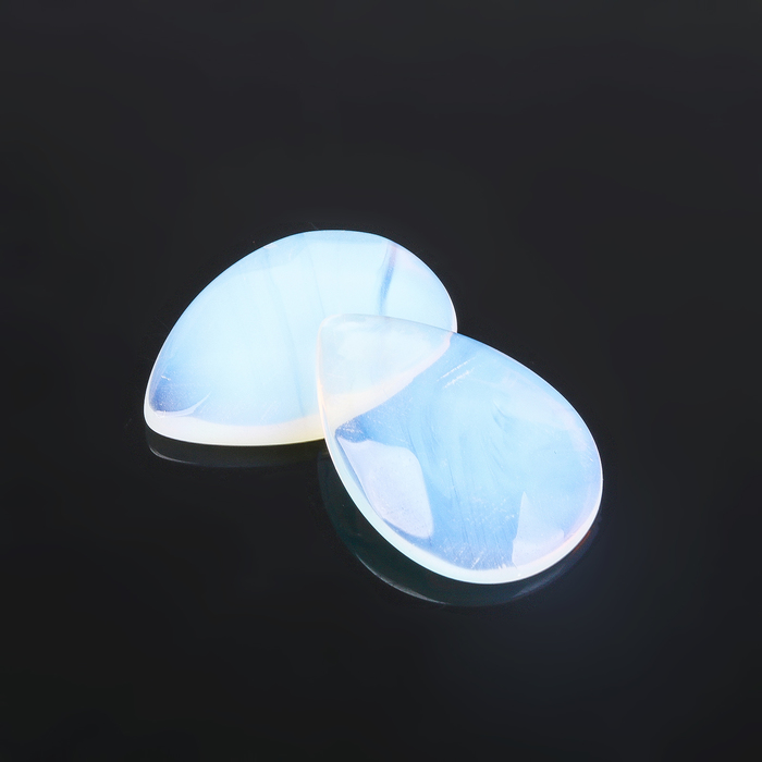 Кабошон "Лунный камень" капля граненая 18*25мм (набор 2шт)