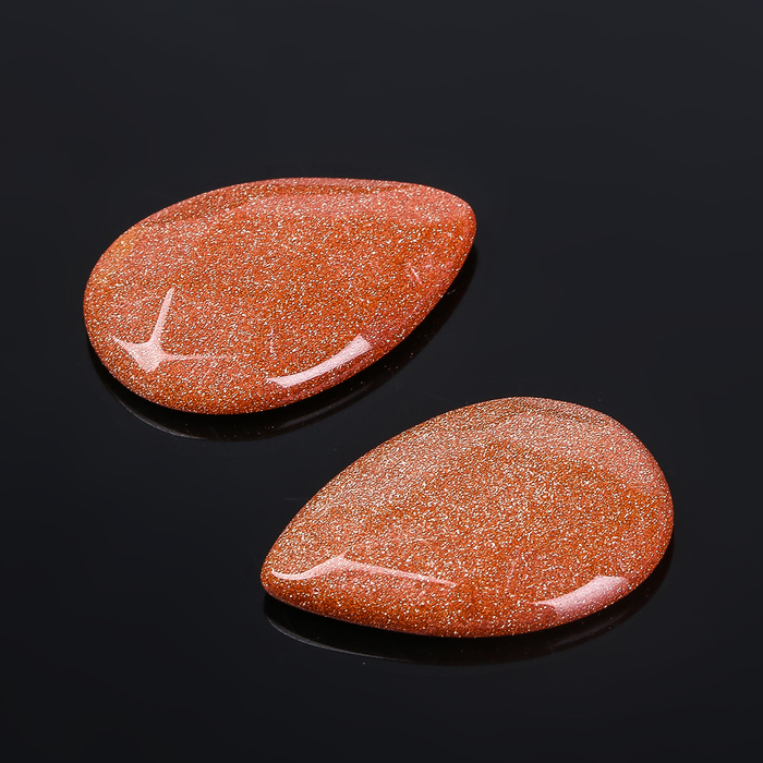 Кабошон "Авантюрин коричневый" капля граненая 18*25мм (набор 2шт)