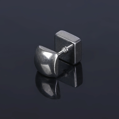 Пирсинг в ухо "Квадрат", цвет белый в серебре