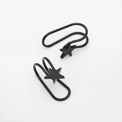 Пирсинг в ухо (плаг) "Звезда", цвет черный