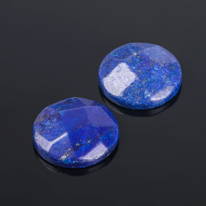 Кабошон "Лазурит" круг граненый 20мм (набор 2шт)