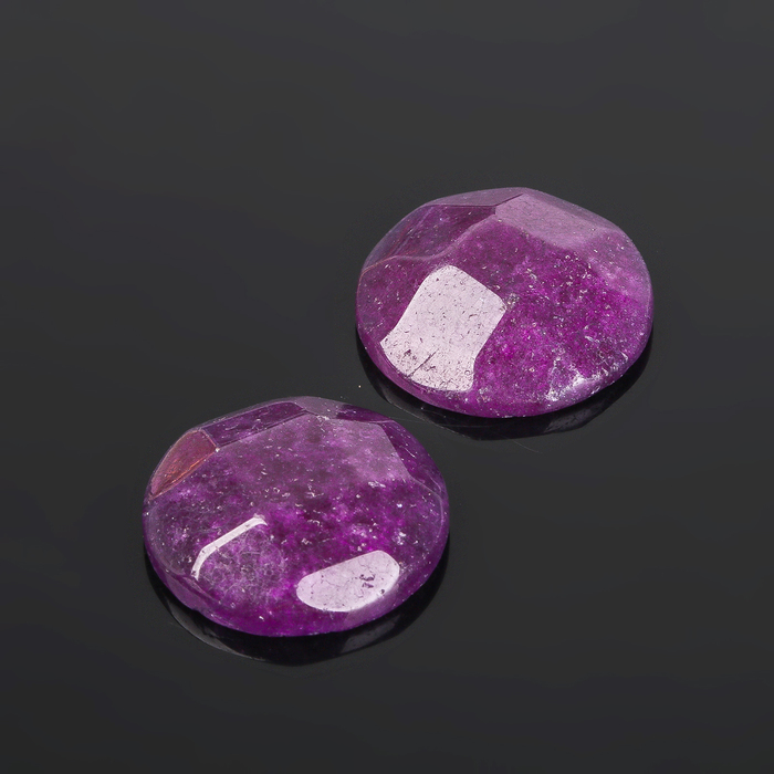 Кабошон "Аметист" круг граненый 20мм (набор 2шт)
