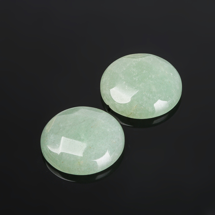 Кабошон "Нефрит" круг граненый 20мм (набор 2шт)