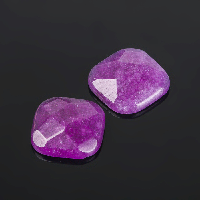 Кабошон "Аметист" квадрат граненый 18*18мм (набор 2шт)