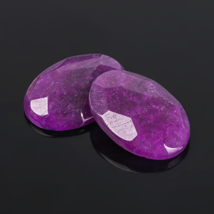 Кабошон "Аметист" овал граненый 18*25мм (набор 2шт)