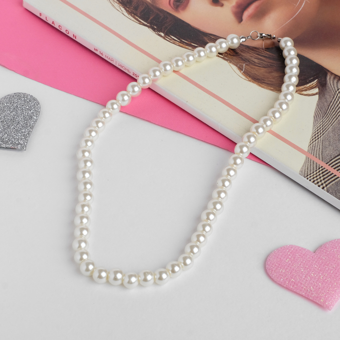 Бусы детские "Выбражулька" жемчужинки, 40 см, цвет кремовый