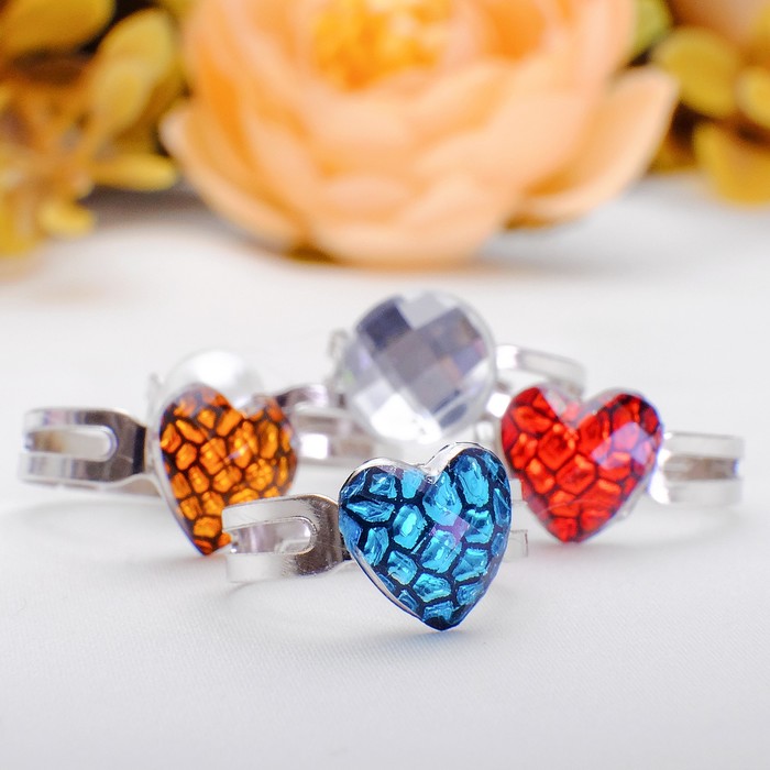 Кольца детские "Ассорти" сердца, форма МИКС, цвет МИКС