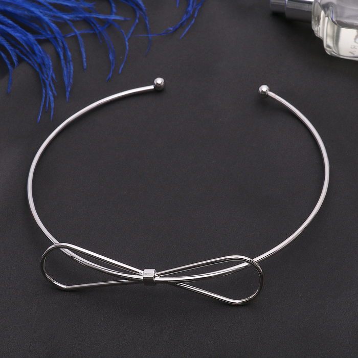 Колье "Ноэль" бант, цвет серебро