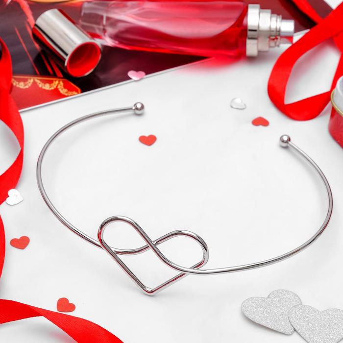 Колье "Ноэль" сердце, цвет серебро