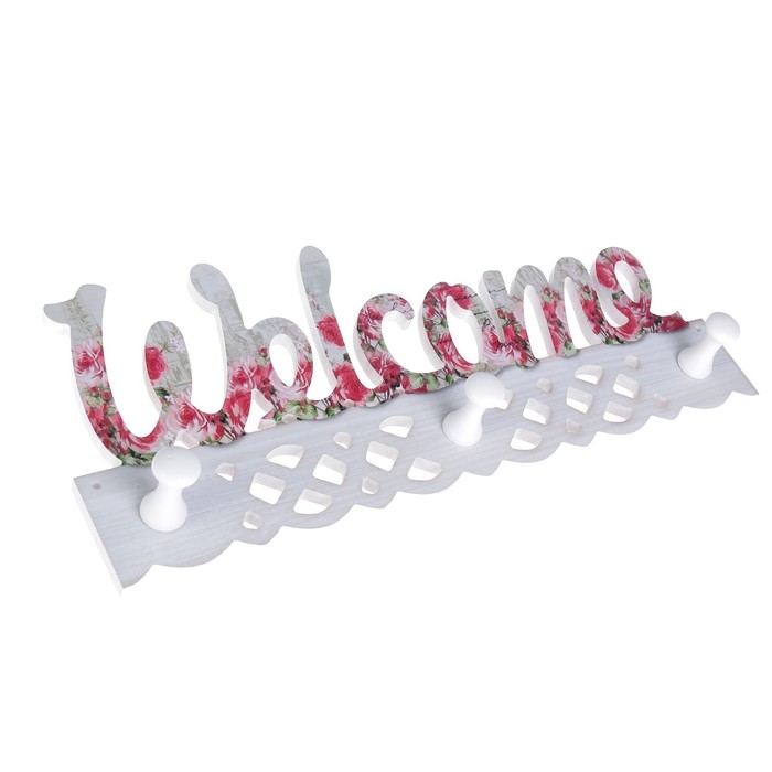Крючки декоративные дерево "Добро пожаловать" 16,5х40х5 см