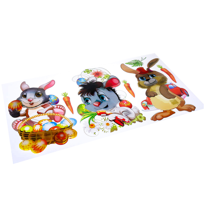 Наклейка пластик интерьерная "Зоопарк" МИКС 65х32 см