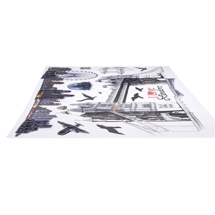 Наклейка пластик интерьерная "Лондон/Италия" МИКС 77х50 см