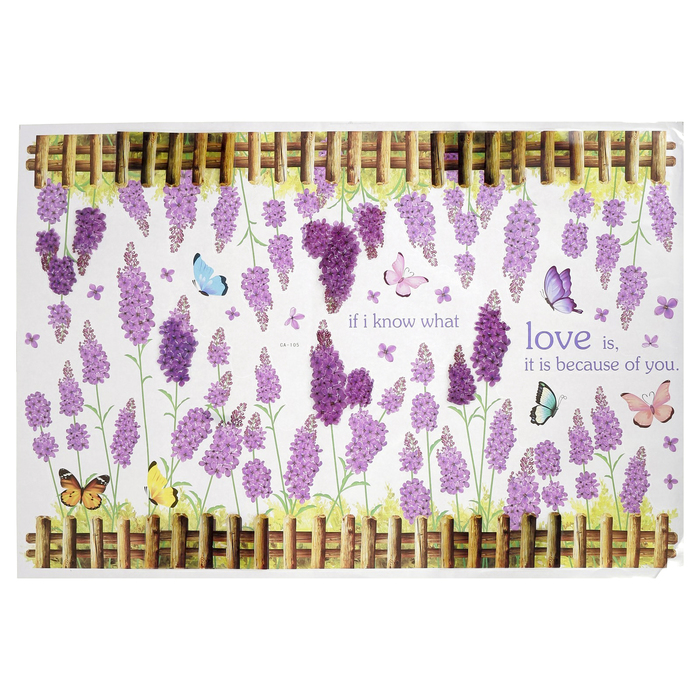 Наклейка пластик интерьерная "Цветущий сад" МИКС 88х55 см