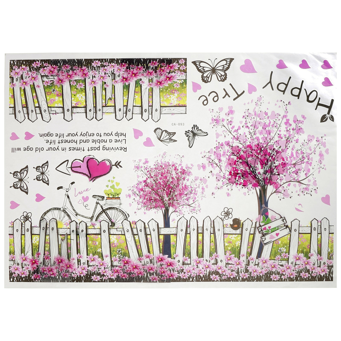 Наклейка пластик интерьерная "Цветущий сад" МИКС 88х55 см