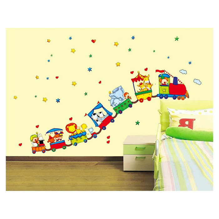 Наклейка пластик интерьерная "Цирк/Домики" МИКС 88х55 см