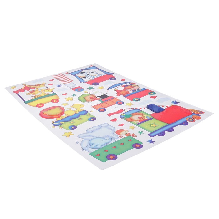 Наклейка пластик интерьерная "Цирк/Домики" МИКС 88х55 см