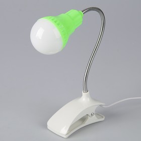 Лампа на прищепке 'Свет' зеленый 13LED 1,5W провод USB 4x9x31,5 см Ош