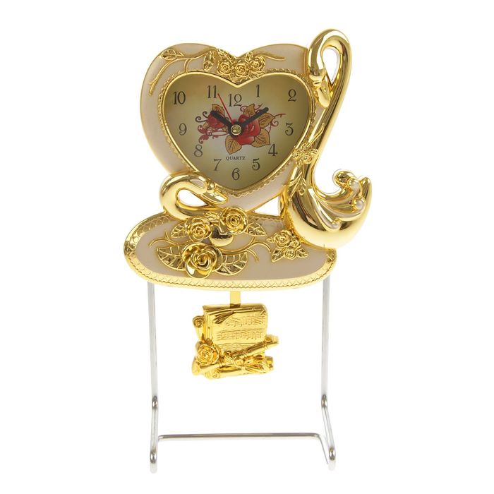 Будильник детский "Лебедь" с маятником, 25х14х6 см