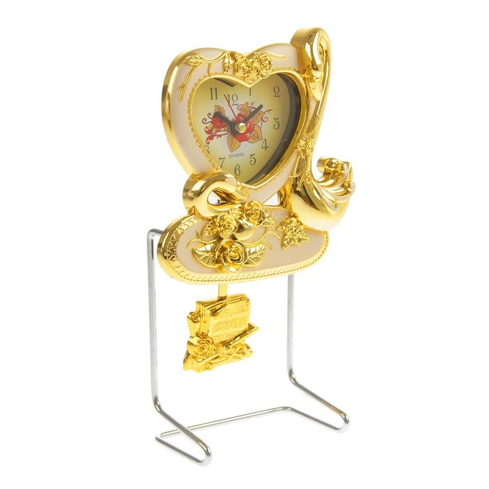 Будильник детский "Лебедь" с маятником, 25х14х6 см