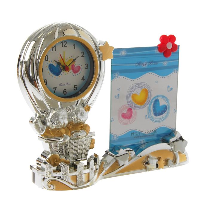Будильник "Воздушный шар" с фоторамкой (см) микс 22*5,5*19,5см